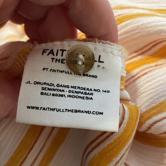 Faithfull The Brand Claudia Sun Azure Striped Midi Dress Yellow Size 4 - Picture 15 of 15